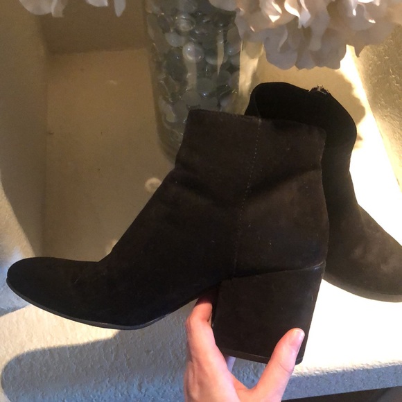 Black Suede Booties. US Size 7 - Picture 2 of 3